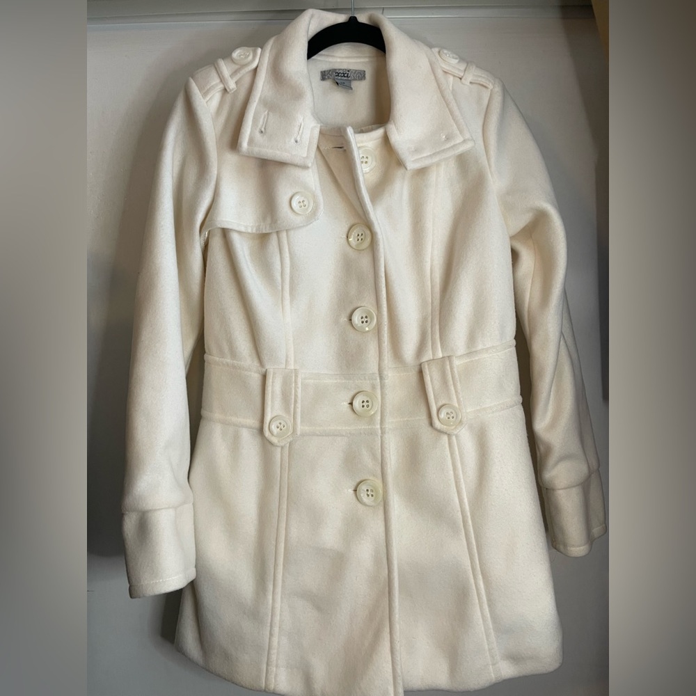 New Forever 21 Cream Pea Coat Juniors Size Small